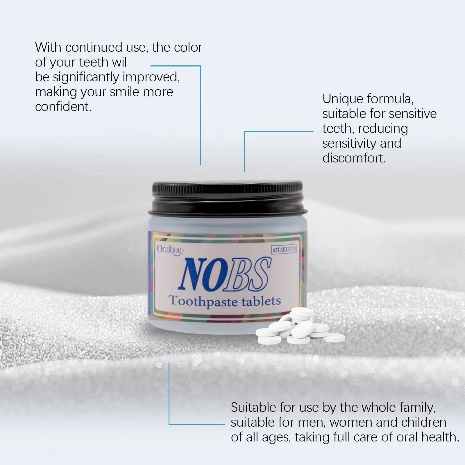 Chewable Toothpaste Tablets Remove Stains Brightening Teeth Gums Mint Flavor Travel Friendly Fresh Breath Solid Dental Tablets